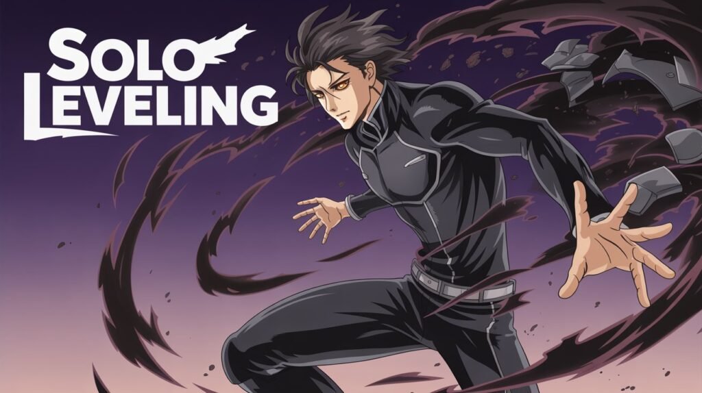 Solo Leveling protagonist Sung Jin-Woo in action from the anime and webtoon series.