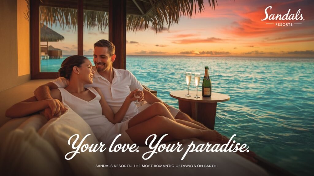 Sandals honeymoon packages romantic Caribbean beach couple