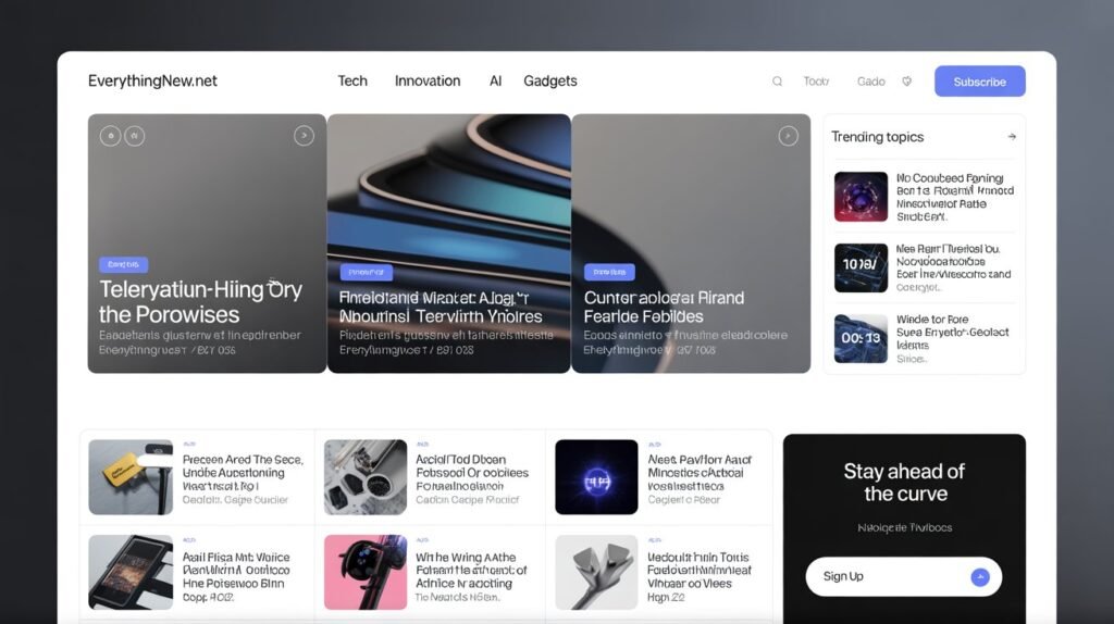 EverythingNew.net homepage showcasing tech and innovation news