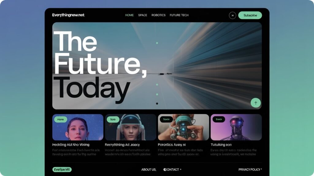 EverythingNew.net homepage showcasing tech and innovation news